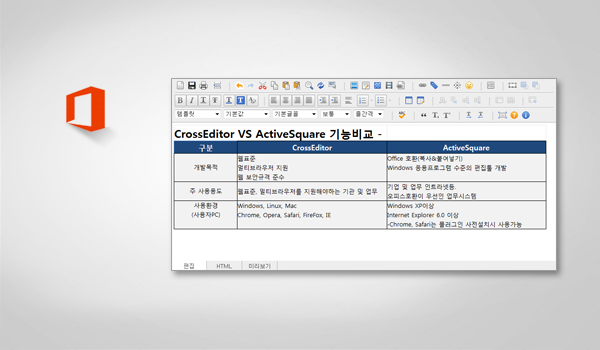 오피스 호환성 확보를 제공하는 크로스에디터 3.5